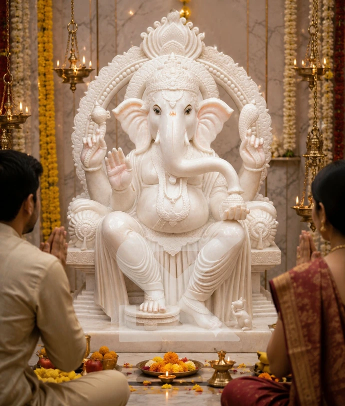 Premium Marble Ganesha — Lifestyle
