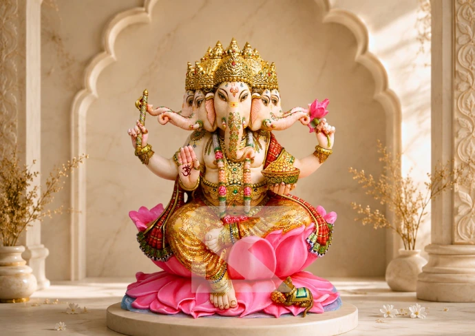 Marble Panchmukhi Ganesha — Hero