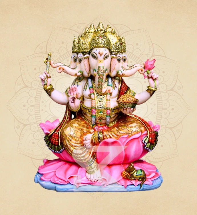Classic Panchmukhi Ganesha — SKM-PAN-01 — Marble Ganesha Statue