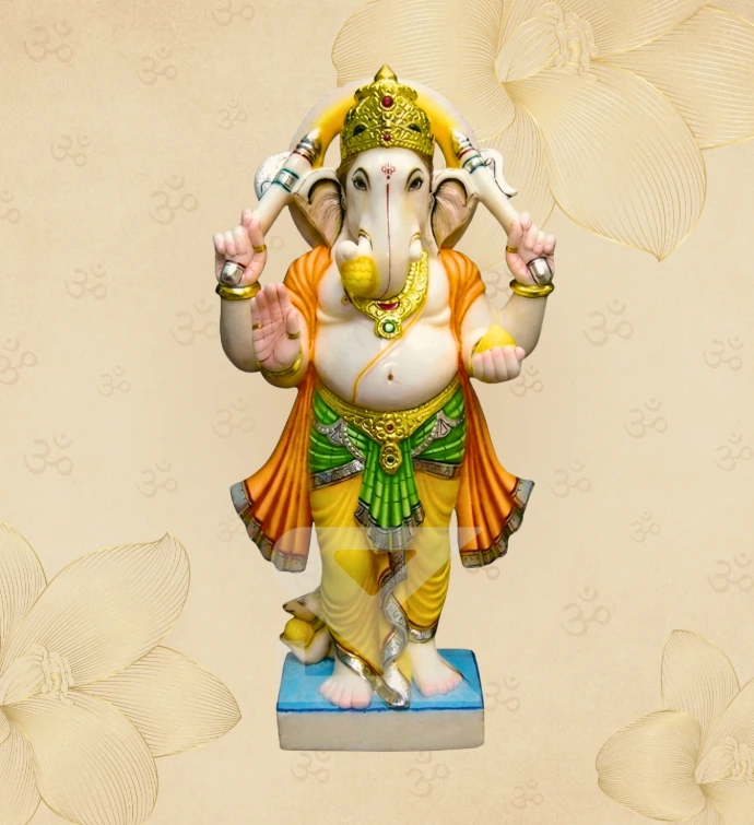 Festival Standing Ganesha — SKM-STD-10 — Marble Ganesha Statue