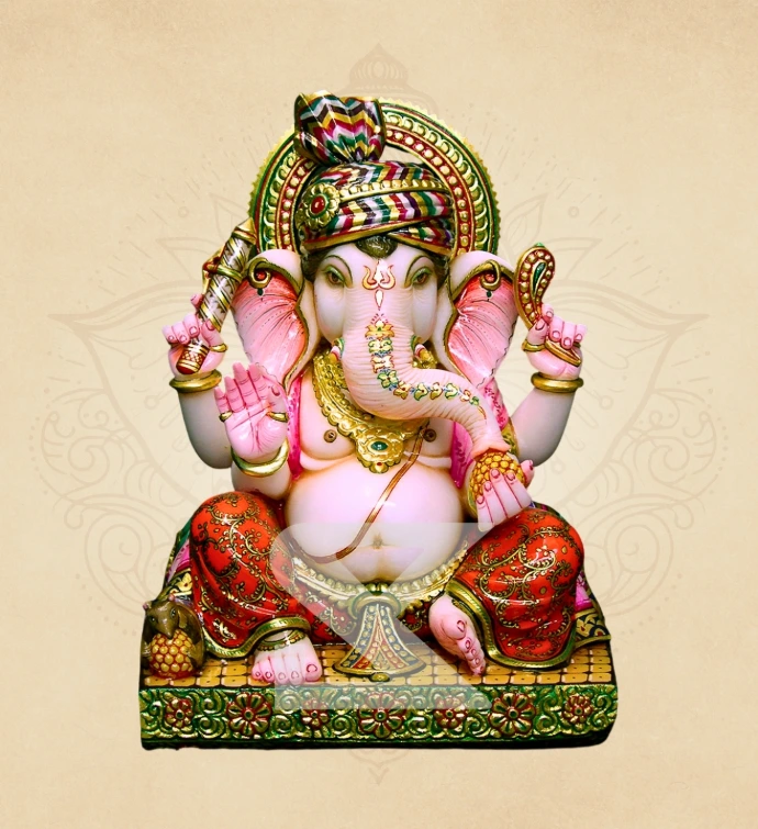 Rajasthani Padmasan Ganesha — SKM-PAD-02 — Marble Ganesha Statue