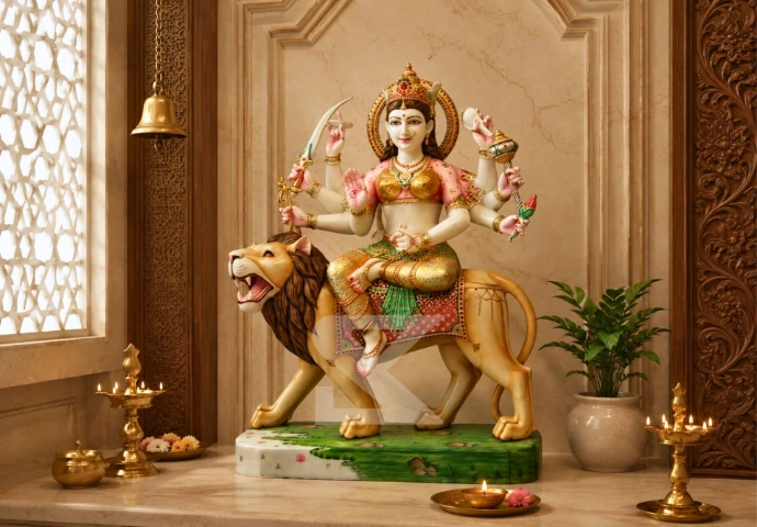 Goddess Durga in Vastu-Compliant Puja Room