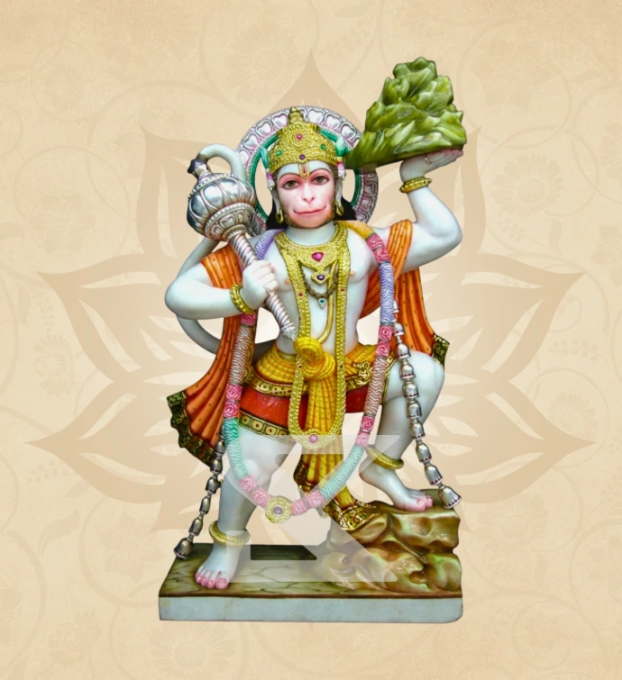 Sanjeevani Hanuman — Design 10 — SKM-SNJ-10 — Marble Hanuman Statue