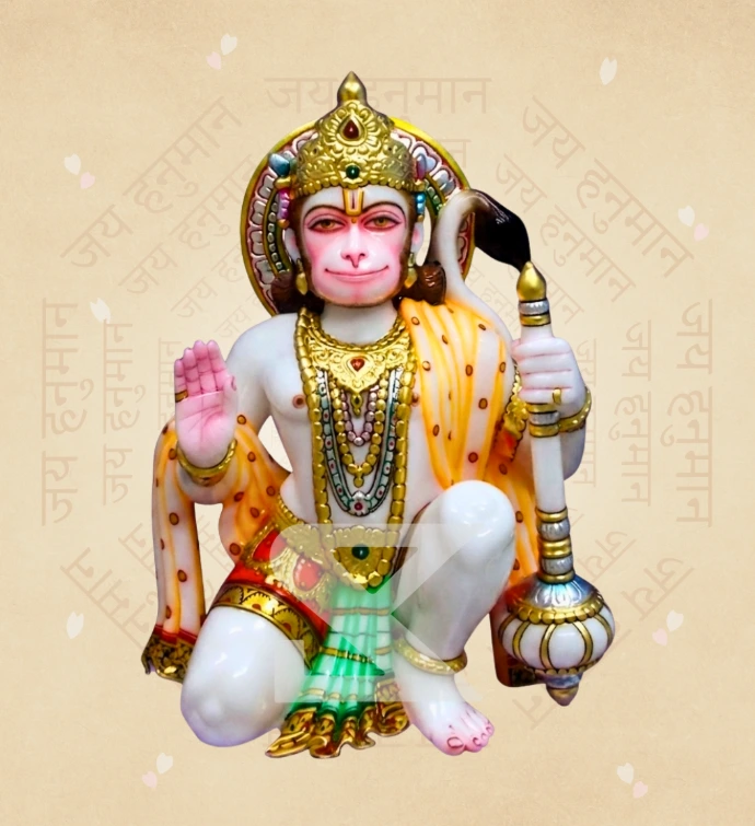 Aashirwad Hanuman — Design 03 — SKM-AHN-03 — Marble Hanuman Statue