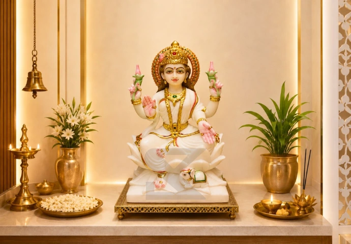 Goddess Lakshmi in Vastu-Compliant Puja Room