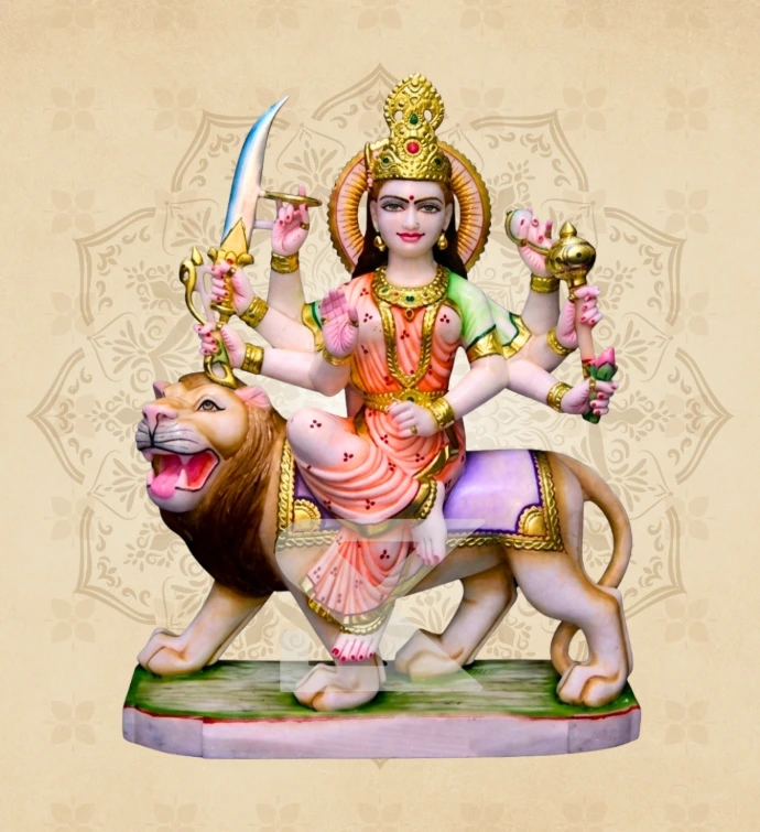 Ashtabhuja Durga — Design 01 — SKM-ASH-01 — Marble Durga Statue