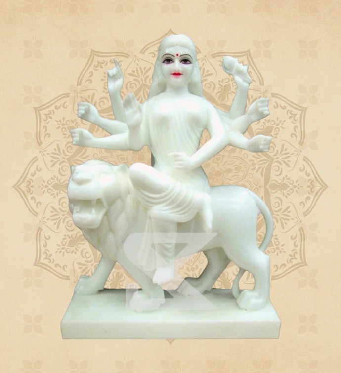 Ashtabhuja Durga — Design 12 — SKM-ASH-12 — Marble Durga Statue