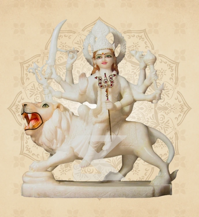 Ashtabhuja Durga — Design 17 — SKM-ASH-17 — Marble Durga Statue