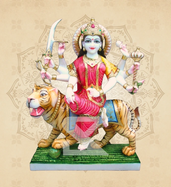 Ashtabhuja Durga — Design 05 — SKM-ASH-05 — Marble Durga Statue