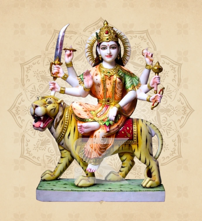 Ashtabhuja Durga — Design 06 — SKM-ASH-06 — Marble Durga Statue