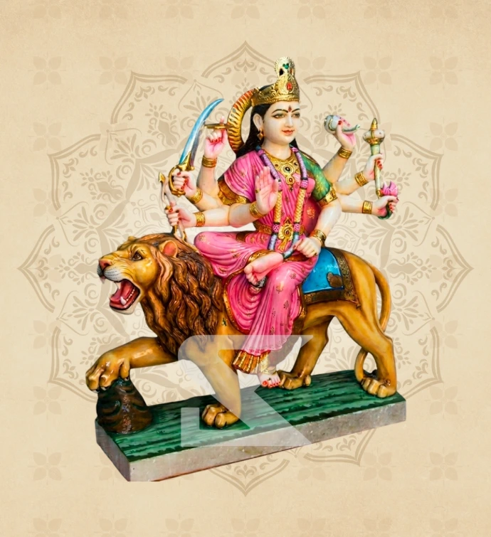 Ashtabhuja Durga — Design 07 — SKM-ASH-07 — Marble Durga Statue