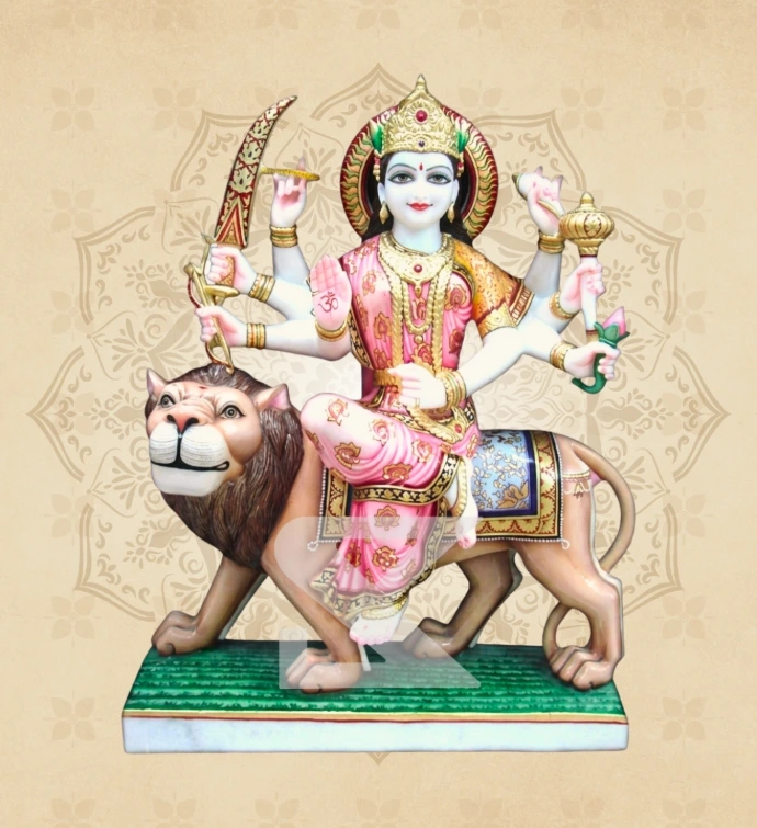Ashtabhuja Durga — Design 08 — SKM-ASH-08 — Marble Durga Statue
