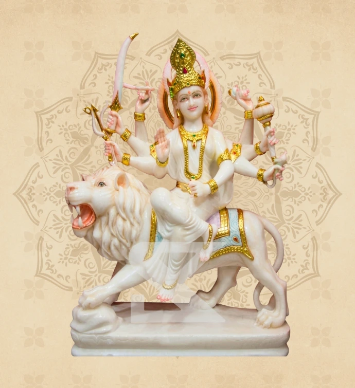 Ashtabhuja Durga — Design 24 — SKM-ASH-24 — Marble Durga Statue