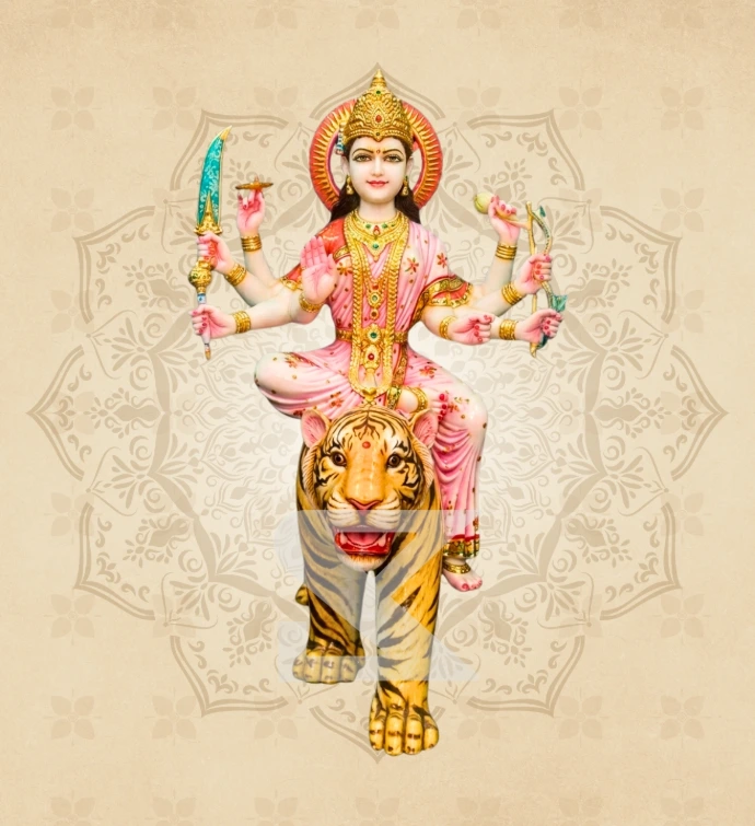 Ashtabhuja Durga — Design 16 — SKM-ASH-16 — Marble Durga Statue