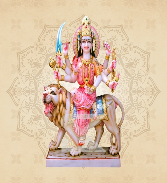Ashtabhuja Durga — Design 25 — SKM-ASH-25 — Marble Durga Statue