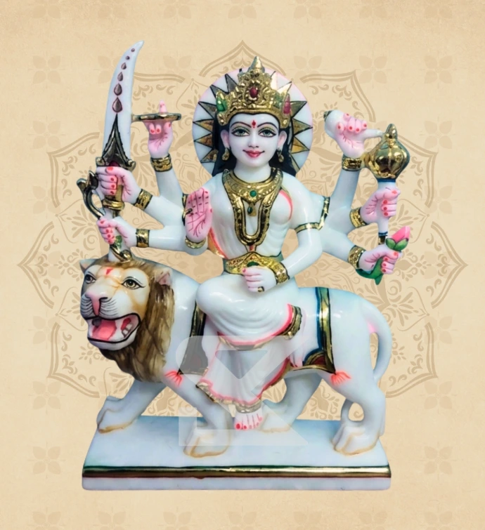 Ashtabhuja Durga — Design 43 — SKM-ASH-43 — Marble Durga Statue