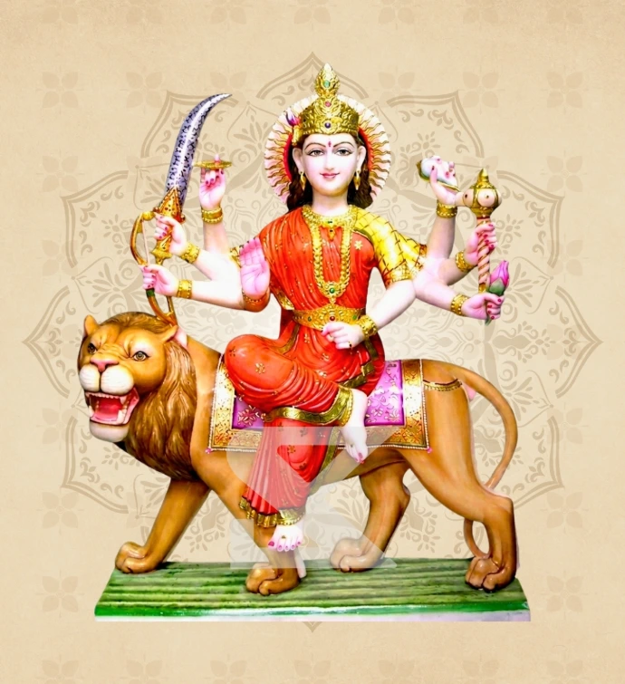 Ashtabhuja Durga — Design 13 — SKM-ASH-13 — Marble Durga Statue