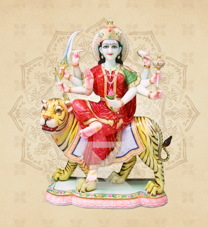 Ashtabhuja Durga — Design 23 — SKM-ASH-23 — Marble Durga Statue