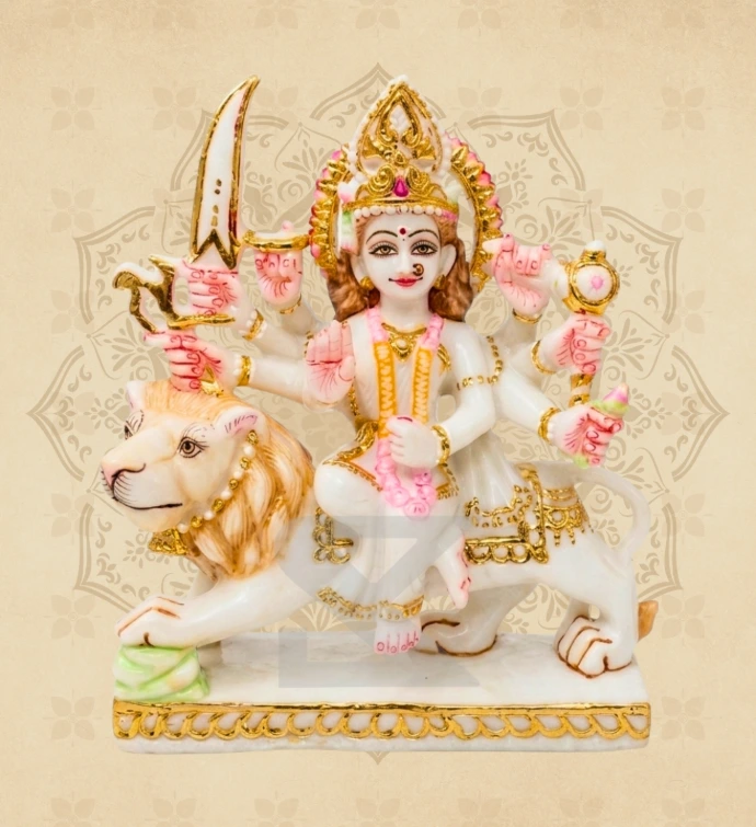 Ashtabhuja Durga — Design 42 — SKM-ASH-42 — Marble Durga Statue