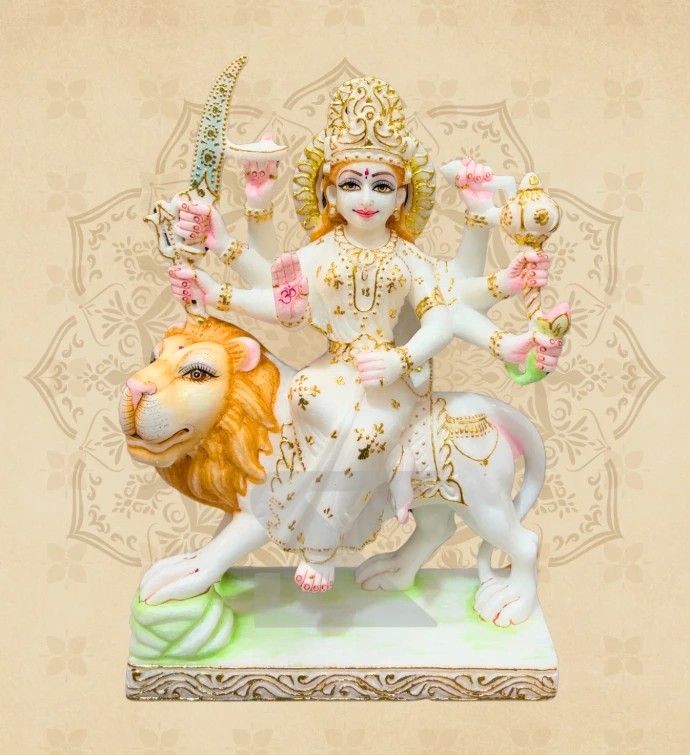 Ashtabhuja Durga — Design 46 — SKM-ASH-46 — Marble Durga Statue