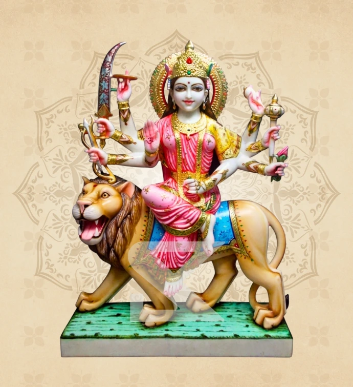 Ashtabhuja Durga — Design 29 — SKM-ASH-29 — Marble Durga Statue