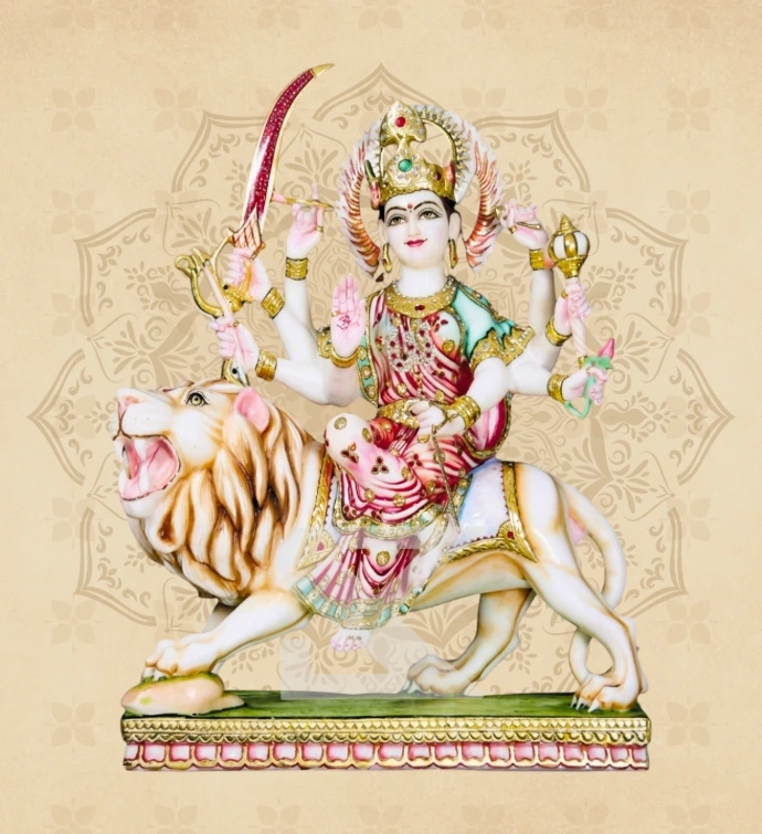 Ashtabhuja Durga — Design 39 — SKM-ASH-39 — Marble Durga Statue