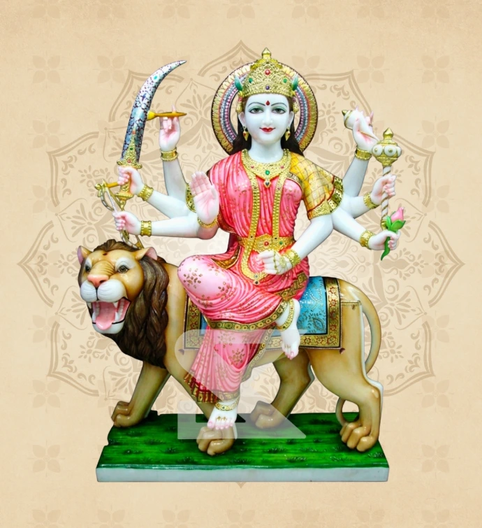 Ashtabhuja Durga — Design 36 — SKM-ASH-36 — Marble Durga Statue
