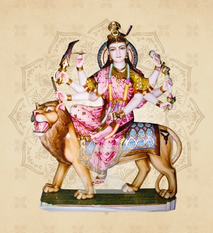 Ashtabhuja Durga — Design 41 — SKM-ASH-41 — Marble Durga Statue