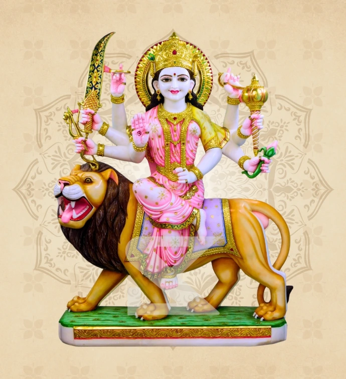 Ashtabhuja Durga — Design 44 — SKM-ASH-44 — Marble Durga Statue