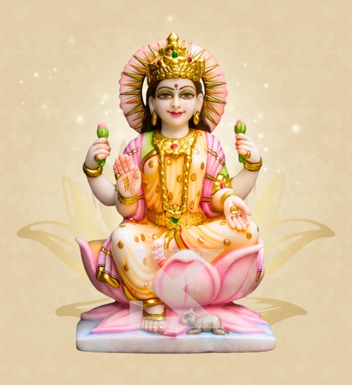 Dhana Lakshmi — Design 01 — SKM-DHN-01 — Marble Lakshmi Statue