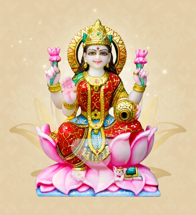 Dhana Lakshmi — Design 02 — SKM-DHN-02 — Marble Lakshmi Statue
