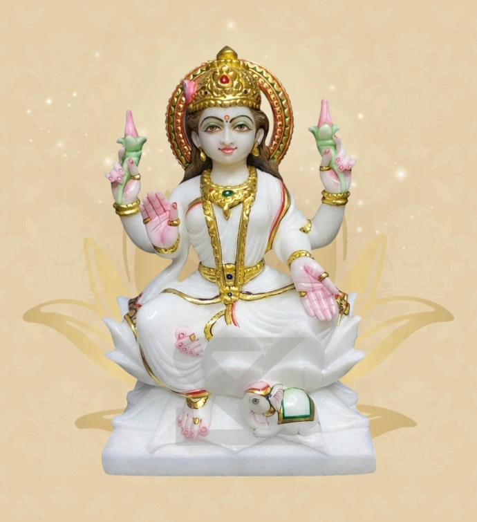 Dhana Lakshmi — Design 04 — SKM-DHN-04 — Marble Lakshmi Statue