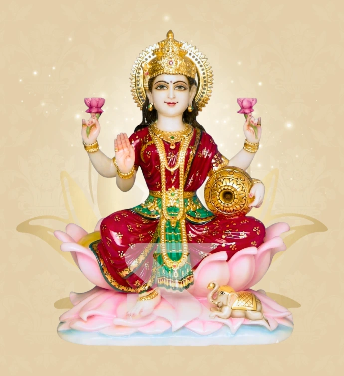 Dhana Lakshmi — Design 07 — SKM-DHN-07 — Marble Lakshmi Statue