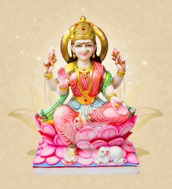 Dhana Lakshmi — Design 09 — SKM-DHN-09 — Marble Lakshmi Statue