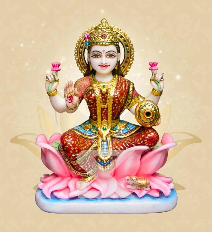 Dhana Lakshmi — Design 10 — SKM-DHN-10 — Marble Lakshmi Statue