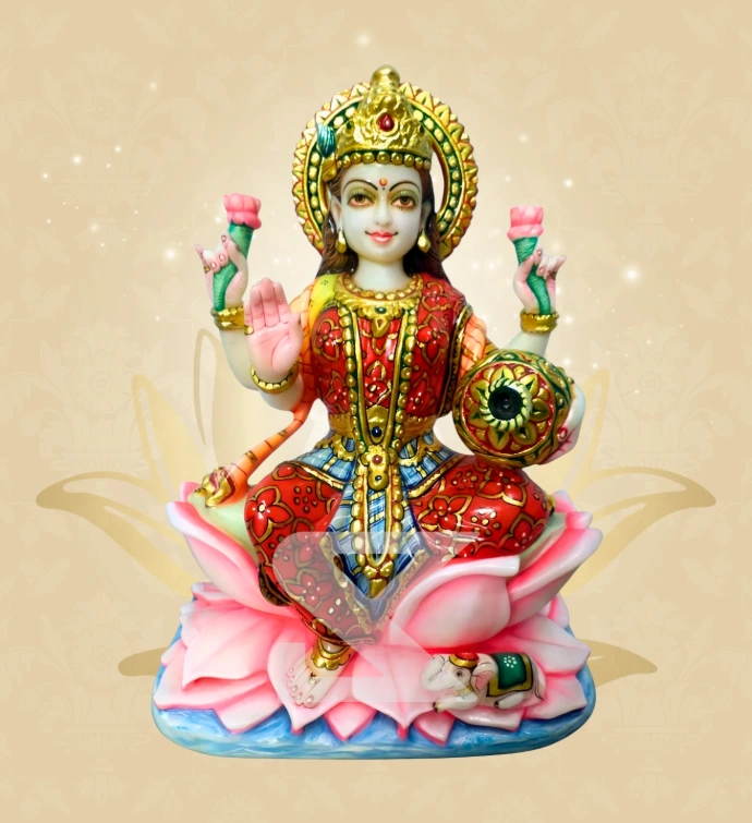 Dhana Lakshmi — Design 12 — SKM-DHN-12 — Marble Lakshmi Statue
