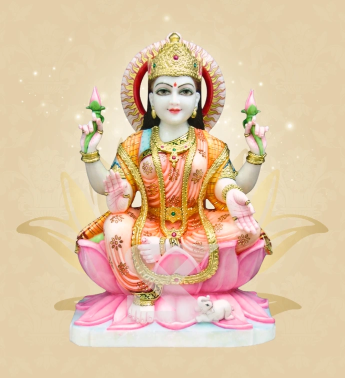Dhana Lakshmi — Design 13 — SKM-DHN-13 — Marble Lakshmi Statue