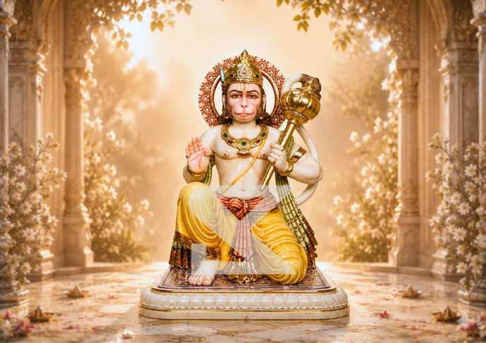 Marble Aashirwad Hanuman — Hero