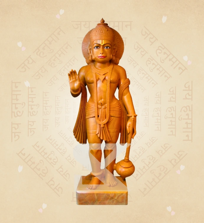Aashirwad Hanuman — Design 05 — SKM-AHN-05 — Marble Hanuman Statue