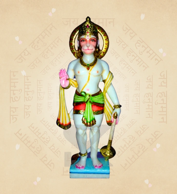 Aashirwad Hanuman — Design 07 — SKM-AHN-07 — Marble Hanuman Statue
