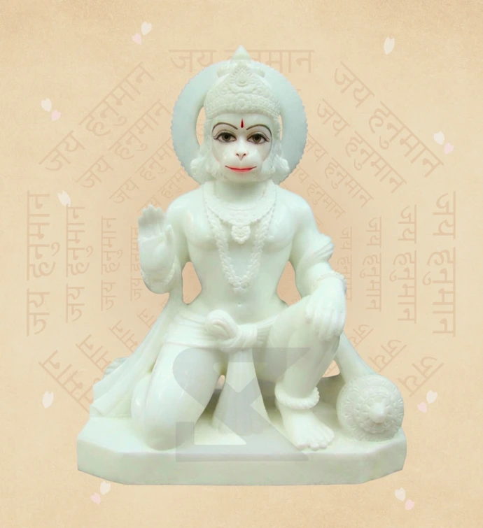Aashirwad Hanuman — Design 16 — SKM-AHN-16 — Marble Hanuman Statue