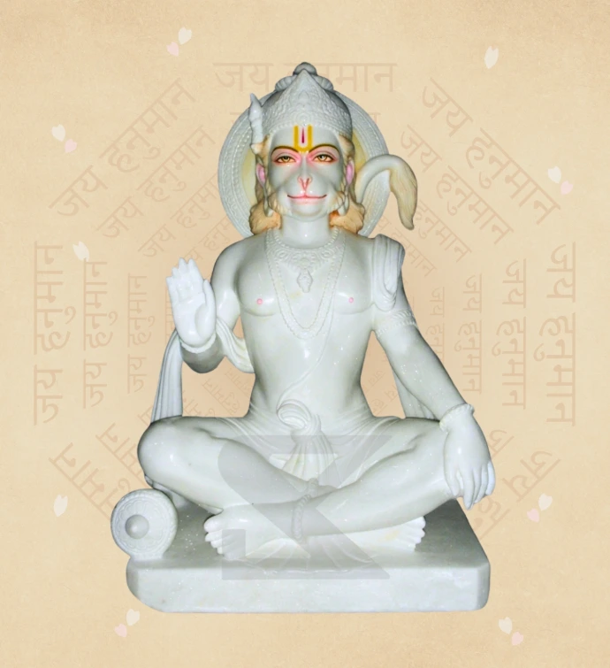 Aashirwad Hanuman — Design 20 — SKM-AHN-20 — Marble Hanuman Statue