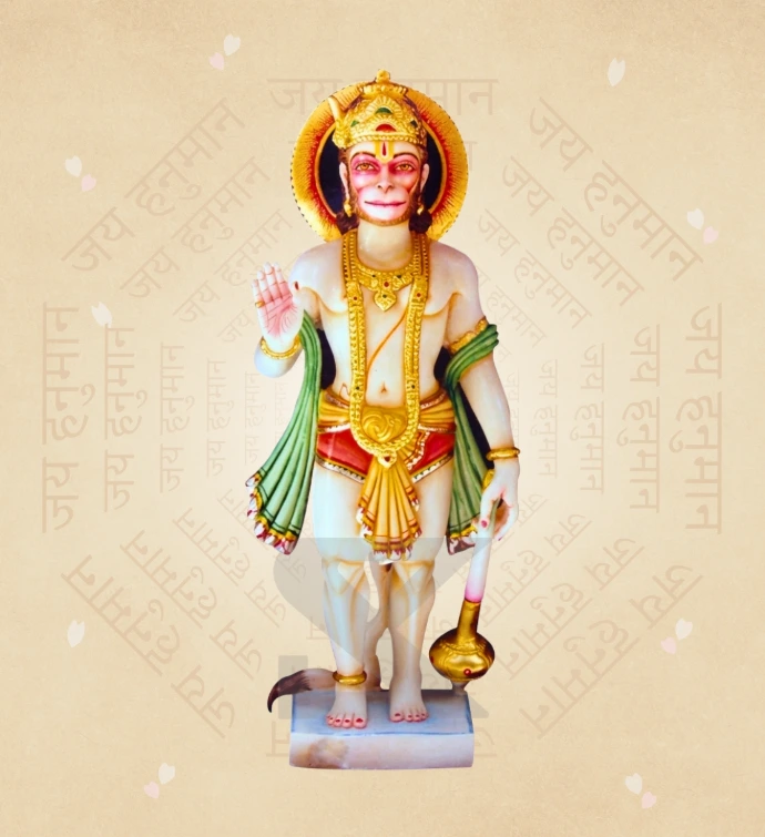 Aashirwad Hanuman — Design 08 — SKM-AHN-08 — Marble Hanuman Statue