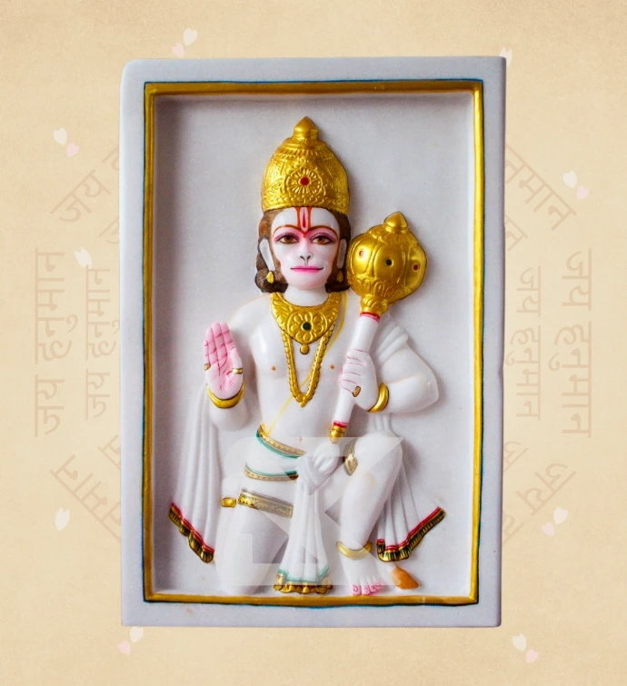Aashirwad Hanuman — Design 09 — SKM-AHN-09 — Marble Hanuman Statue