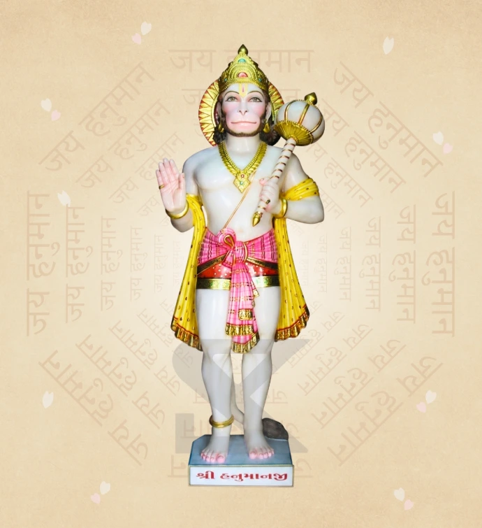 Aashirwad Hanuman — Design 11 — SKM-AHN-11 — Marble Hanuman Statue