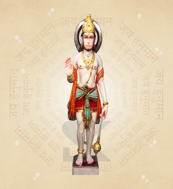 Aashirwad Hanuman — Design 19 — SKM-AHN-19 — Marble Hanuman Statue