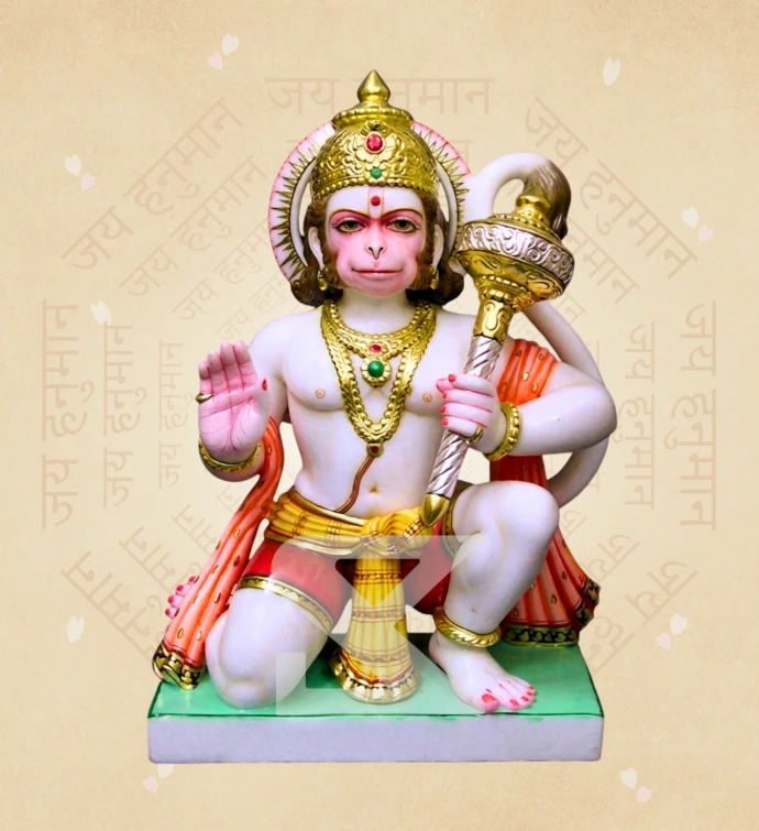Aashirwad Hanuman — Design 04 — SKM-AHN-04 — Marble Hanuman Statue