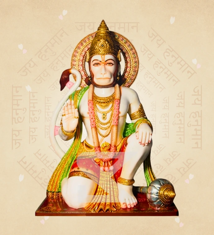 Aashirwad Hanuman — Design 10 — SKM-AHN-10 — Marble Hanuman Statue