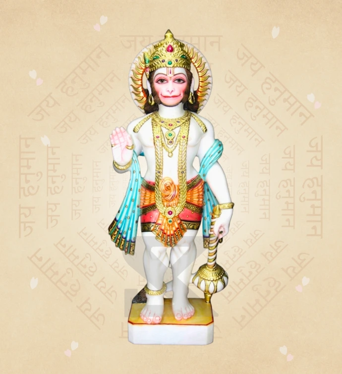 Aashirwad Hanuman — Design 14 — SKM-AHN-14 — Marble Hanuman Statue