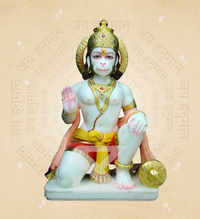 Aashirwad Hanuman — Design 15 — SKM-AHN-15 — Marble Hanuman Statue